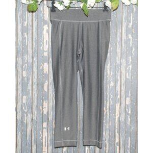Under Armour Ladies Workout Athletic Gray Capri Leggings XS Elastic Waist Casual